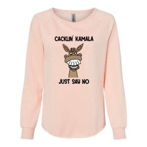 Just Say No Cacklin Kamala Donkey Funny Womens California Wash Sweatshirt