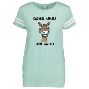 Just Say No Cacklin Kamala Donkey Funny Enza Ladies Jersey Football T-Shirt