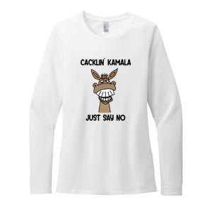 Just Say No Cacklin Kamala Donkey Funny Womens CVC Long Sleeve Shirt