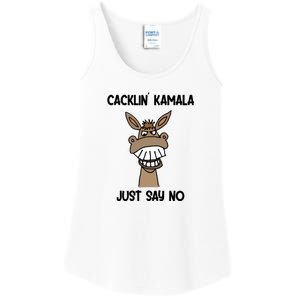 Just Say No Cacklin Kamala Donkey Funny Ladies Essential Tank