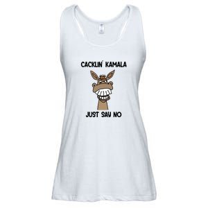 Just Say No Cacklin Kamala Donkey Funny Ladies Essential Flowy Tank