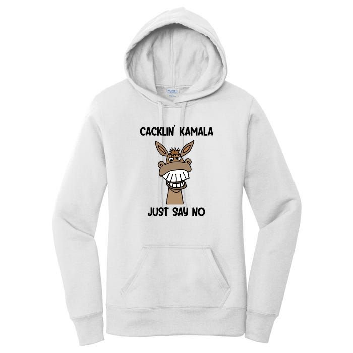 Just Say No Cacklin Kamala Donkey Funny Women's Pullover Hoodie