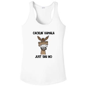 Just Say No Cacklin Kamala Donkey Funny Ladies PosiCharge Competitor Racerback Tank