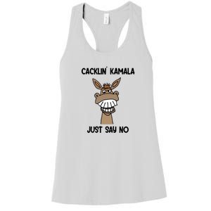 Just Say No Cacklin Kamala Donkey Funny Women's Racerback Tank