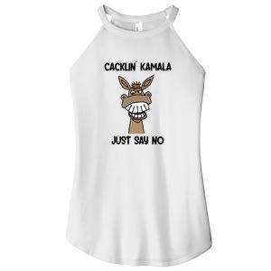 Just Say No Cacklin Kamala Donkey Funny Women's Perfect Tri Rocker Tank