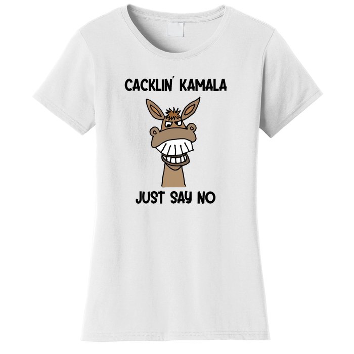 Just Say No Cacklin Kamala Donkey Funny Women's T-Shirt