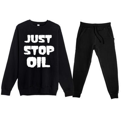 Just Stop Oil Premium Crewneck Sweatsuit Set