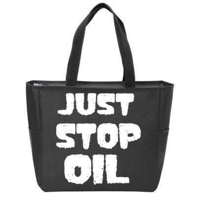 Just Stop Oil Zip Tote Bag