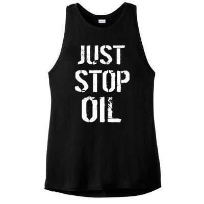 Just Stop Oil Climate Crisis Ladies PosiCharge Tri-Blend Wicking Tank