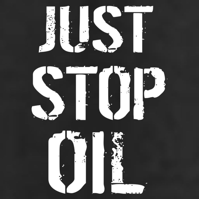 Just Stop Oil Climate Crisis 7 Panel Mesh Trucker Snapback Hat
