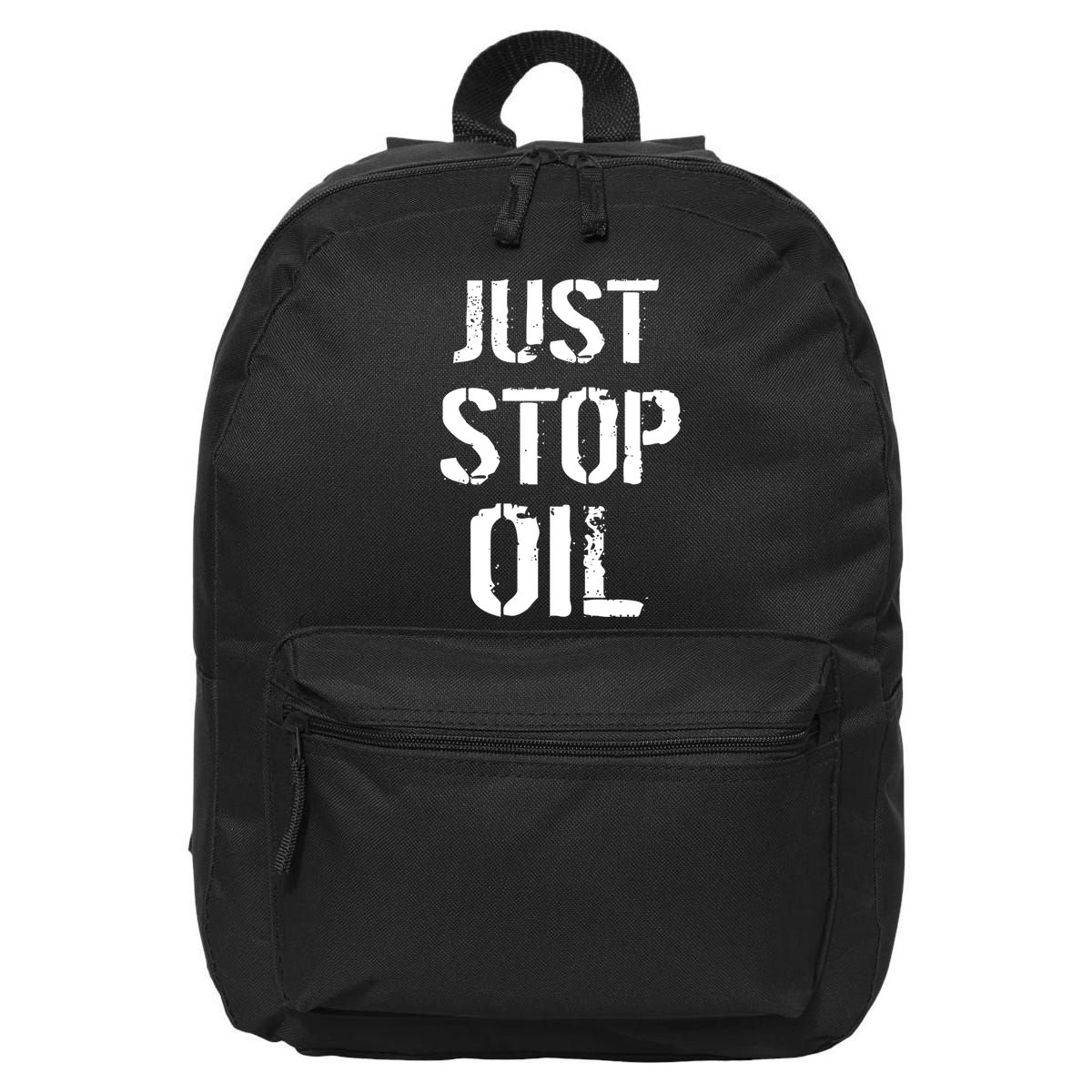 Just Stop Oil Climate Crisis 16 in Basic Backpack