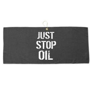 Just Stop Oil Climate Crisis Large Microfiber Waffle Golf Towel