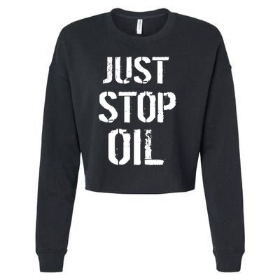 Just Stop Oil Climate Crisis Cropped Pullover Crew