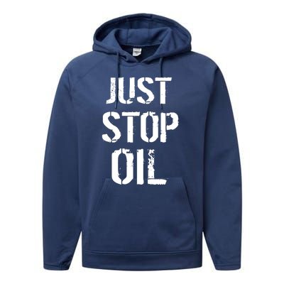 Just Stop Oil Climate Crisis Performance Fleece Hoodie