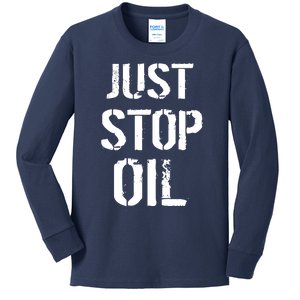 Just Stop Oil Climate Crisis Kids Long Sleeve Shirt