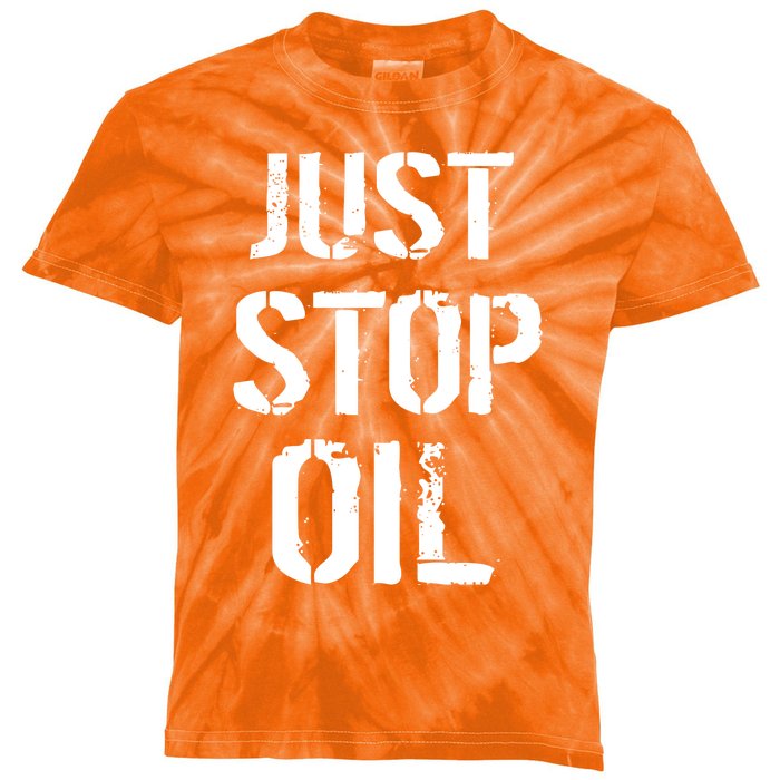 Just Stop Oil Climate Crisis Kids Tie-Dye T-Shirt