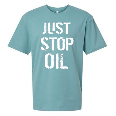 Just Stop Oil Climate Crisis Sueded Cloud Jersey T-Shirt