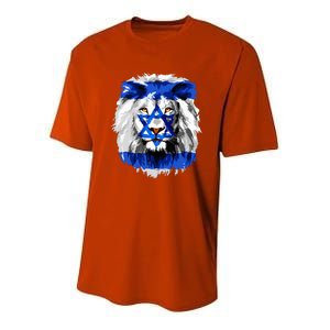 Jew Star Of David Lion Head Patriotic Jewish Flag  Youth Performance Sprint T-Shirt