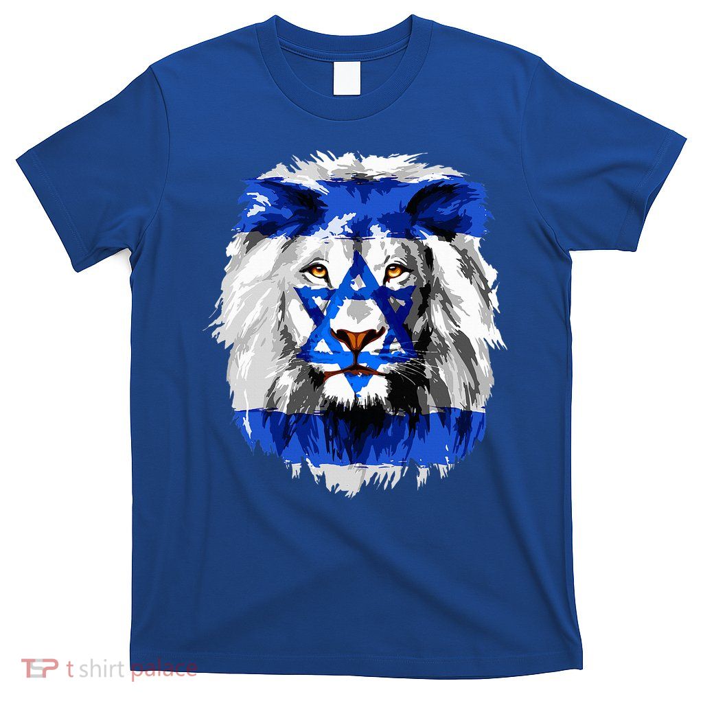Jew Star Of David Lion Head Patriotic Jewish Flag  T-Shirt