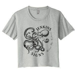 Jenkins Signs Octopus Premium Women's Crop Top Tee