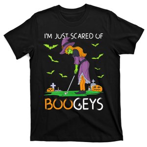 Just Scared Of Bogeys Witch Golf Halloween T-Shirt