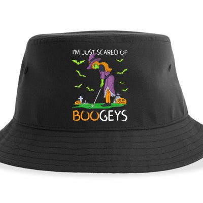 Just Scared Of Bogeys Witch Golf Halloween Sustainable Bucket Hat