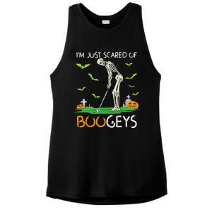 Just Scared Of Bogeys Skeleton Golf Halloween Ladies PosiCharge Tri-Blend Wicking Tank