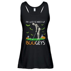 Just Scared Of Bogeys Skeleton Golf Halloween Ladies Essential Flowy Tank