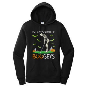 Just Scared Of Bogeys Skeleton Golf Halloween Women's Pullover Hoodie