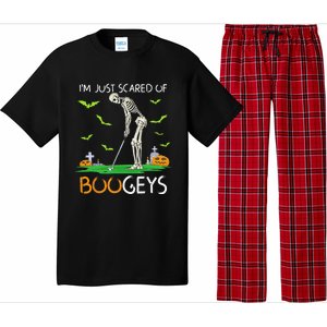 Just Scared Of Bogeys Skeleton Golf Halloween Pajama Set