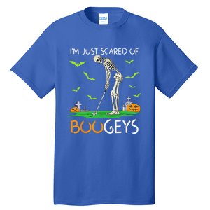 Just Scared Of Bogeys Skeleton Golf Halloween Tall T-Shirt