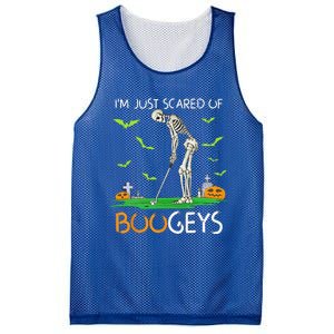 Just Scared Of Bogeys Skeleton Golf Halloween Mesh Reversible Basketball Jersey Tank