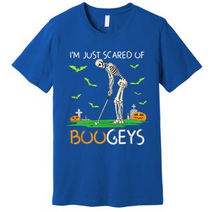 Just Scared Of Bogeys Skeleton Golf Halloween Premium T-Shirt