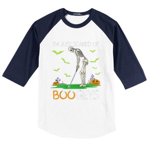 Just Scared Of Bogeys Skeleton Golf Halloween Baseball Sleeve Shirt