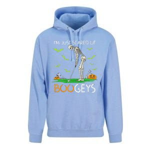 Just Scared Of Bogeys Skeleton Golf Halloween Unisex Surf Hoodie