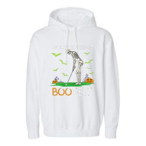 Just Scared Of Bogeys Skeleton Golf Halloween Garment-Dyed Fleece Hoodie