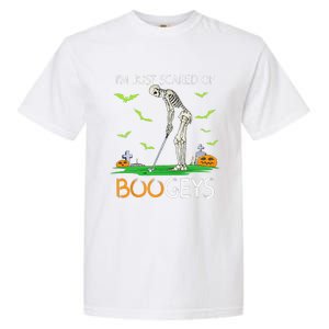 Just Scared Of Bogeys Skeleton Golf Halloween Garment-Dyed Heavyweight T-Shirt