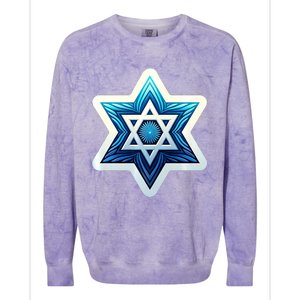 Jewish Star Of David Israel Religious Torah Hebrew Faith Colorblast Crewneck Sweatshirt