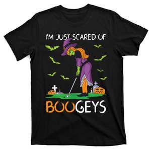 Just Scared Of Bogeys Witch Golf Halloween T-Shirt