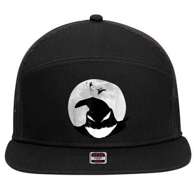 Jack Skellington Oogie Boogie Moon 7 Panel Mesh Trucker Snapback Hat