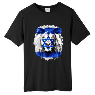 Jew Star Of David Lion Head Patriotic Jewish Flag  Tall Fusion ChromaSoft Performance T-Shirt