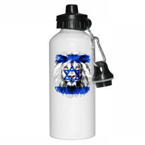 Jew Star Of David Lion Head Patriotic Jewish Flag  Aluminum Water Bottle