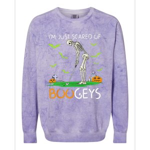 Just Scared Of Bogeys Skeleton Golf Halloween Colorblast Crewneck Sweatshirt