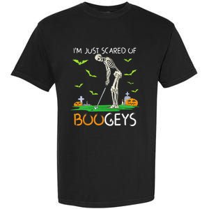 Just Scared Of Bogeys Skeleton Golf Halloween Garment-Dyed Heavyweight T-Shirt