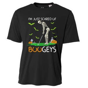 Just Scared Of Bogeys Skeleton Golf Halloween Cooling Performance Crew T-Shirt