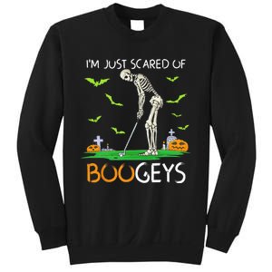 Just Scared Of Bogeys Skeleton Golf Halloween Sweatshirt