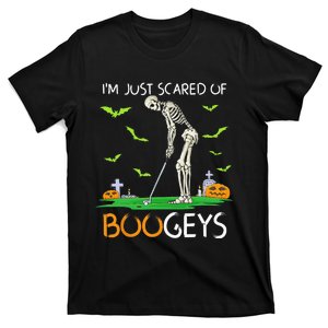 Just Scared Of Bogeys Skeleton Golf Halloween T-Shirt