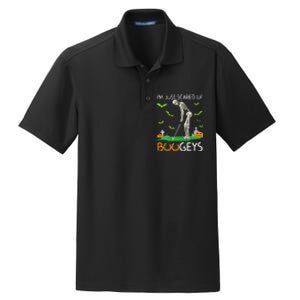 Just Scared Of Bogeys Skeleton Golf Halloween Dry Zone Grid Polo