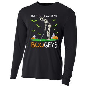 Just Scared Of Bogeys Skeleton Golf Halloween Cooling Performance Long Sleeve Crew