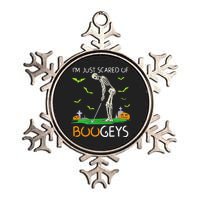 Just Scared Of Bogeys Skeleton Golf Halloween Metallic Star Ornament